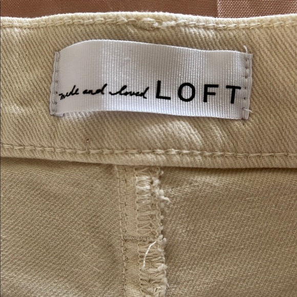 LOFT High Rise Cream Jeans - Picture 2 of 5